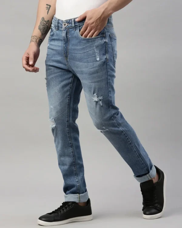 Blue Slim Fit Mid-Rise Jeans For Men