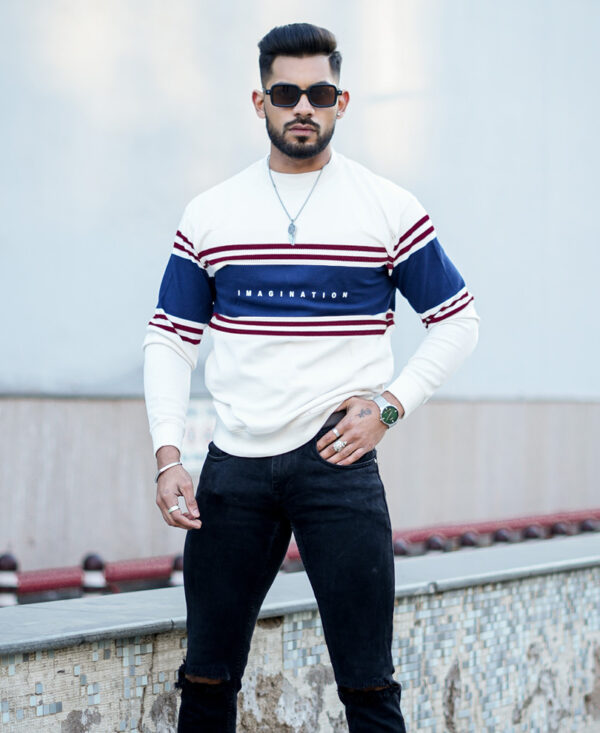 White Imagination Print Oversize Drop Shoulder T Shirt For Men